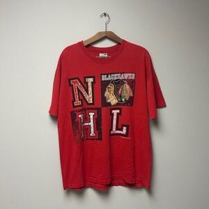 Vintage 1990s Chicago Black Hawks NHL Single‎ Stitched Shirt